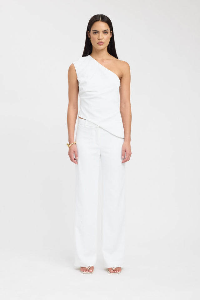 side Opal One Shoulder Top Kookai Fitted Asymmetry Sleeveless Womens-Blouse 