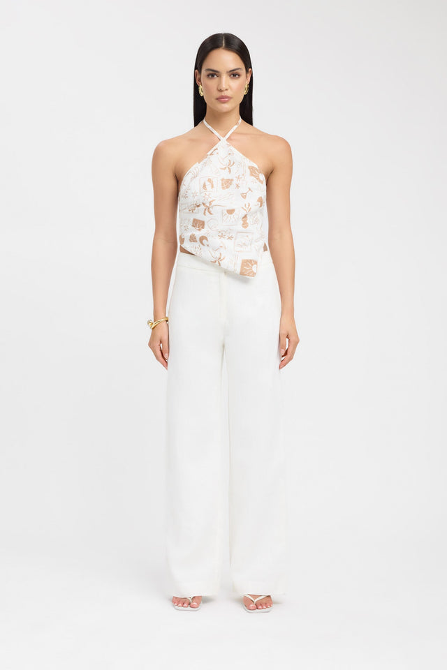 front Sandi Tie Top Kookai Fitted V-neck Sleeveless Womens-Blouse 
