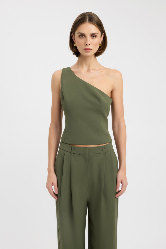 front Opal Cami Kookai Fitted Asymmetry Sleeveless Womens-Blouse 