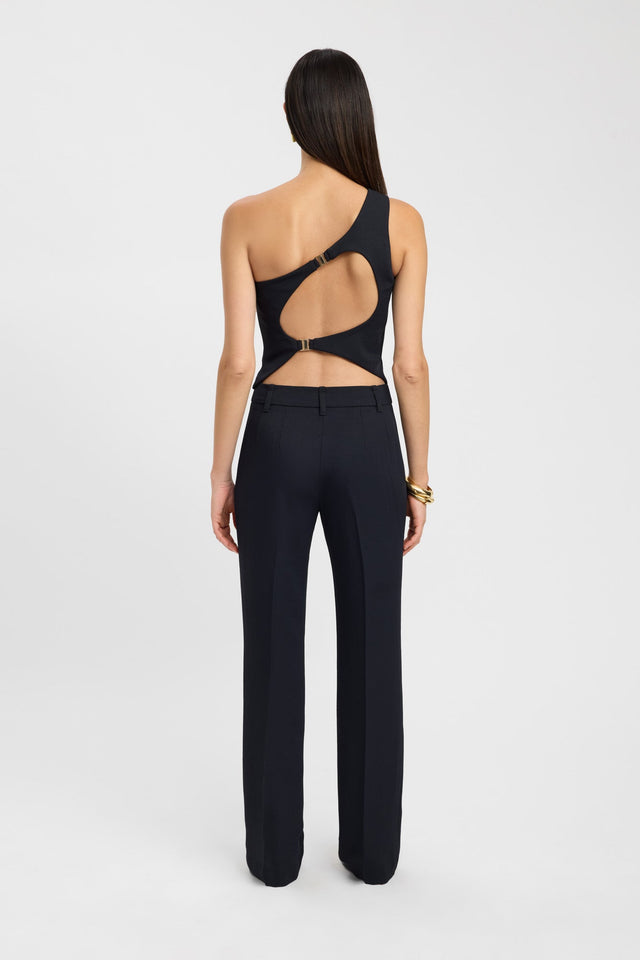 back Ariel One Shoulder Top Kookai Fitted Asymmetry Sleeveless Womens-Blouse 