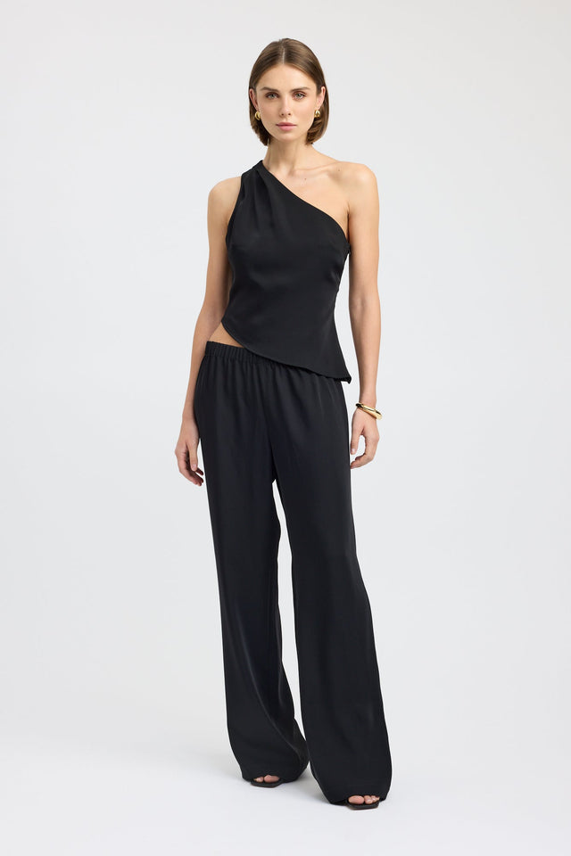 side Maria One Shoulder Top Kookai Fitted Asymmetry Sleeveless Womens-Blouse 