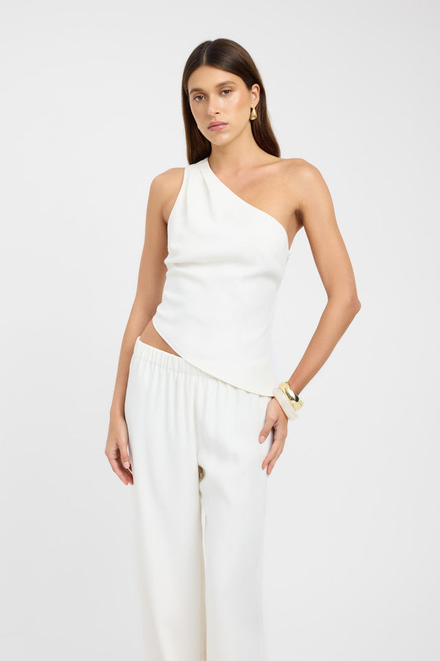 side Maria One Shoulder Top Kookai Fitted Asymmetry Sleeveless Womens-Blouse 