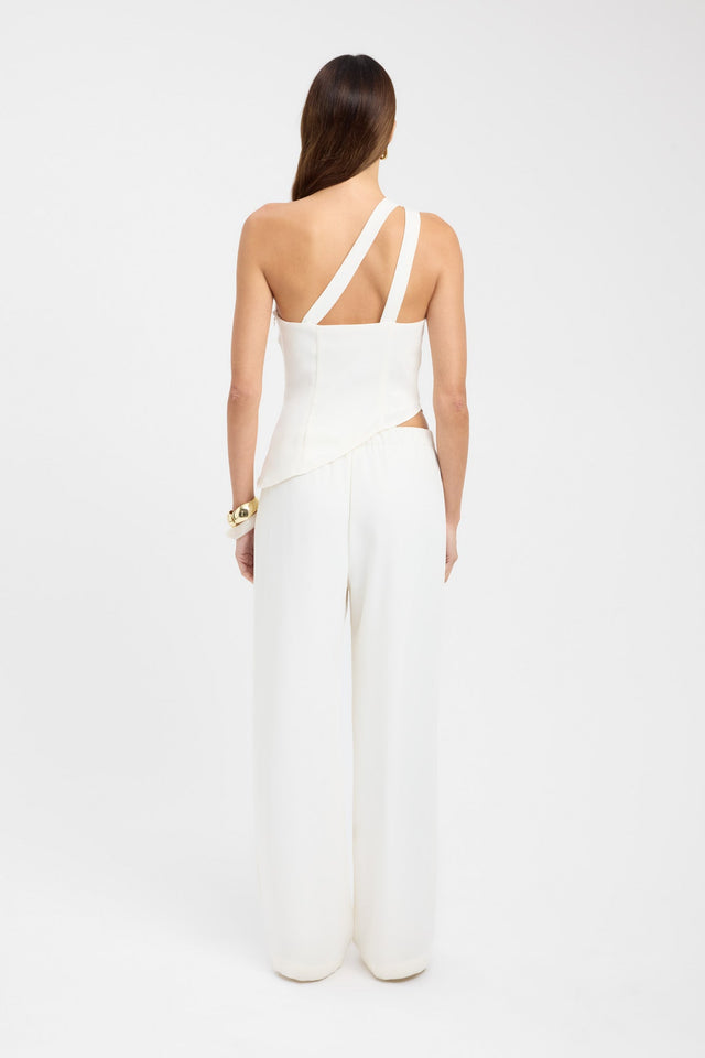 back Maria One Shoulder Top Kookai Fitted Asymmetry Sleeveless Womens-Blouse 