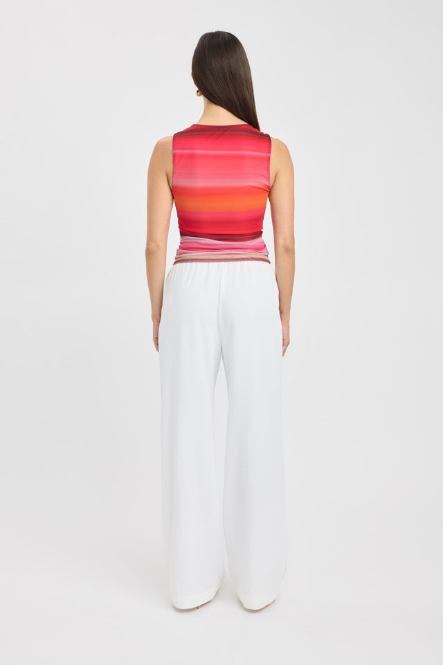 back Rae Stripe Tank Kookai Fitted Roundneck Sleeveless Womens-Blouse 