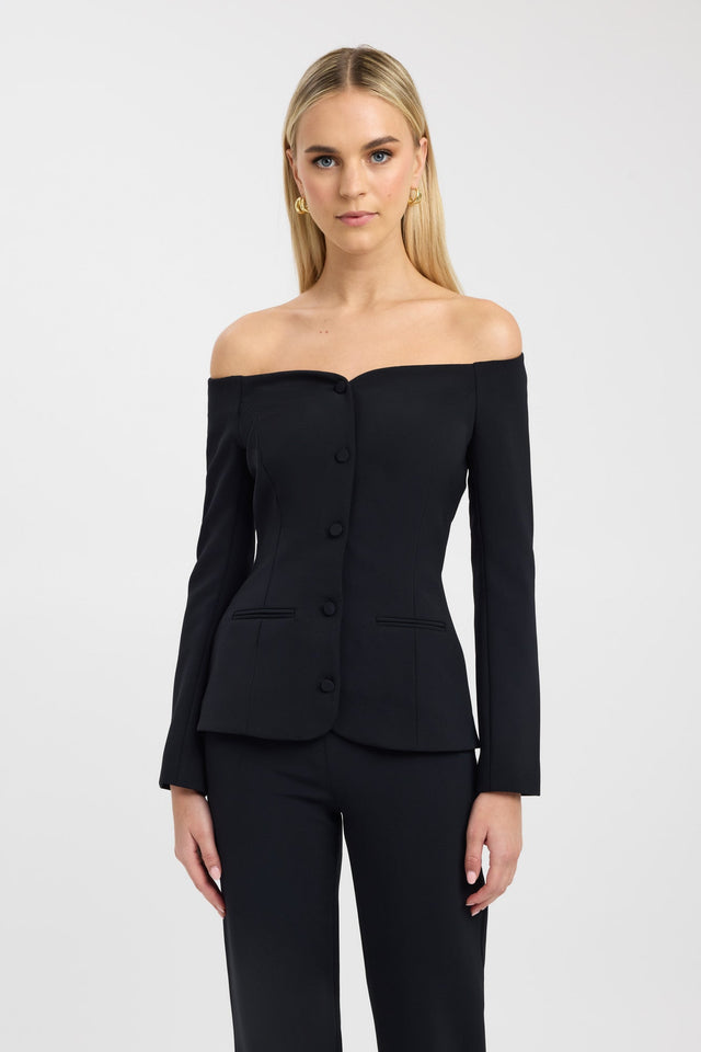 front Alto Curve Top Kookai Fitted Straight Long sleeve Womens-Blouse 