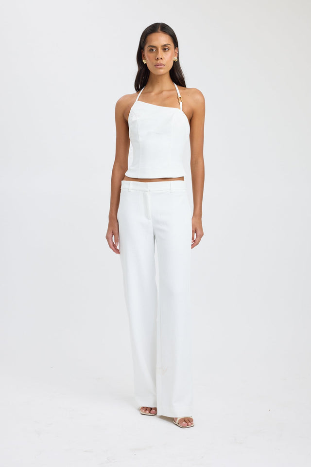 side Ariel Trim Top Kookai Fitted Asymmetry Sleeveless Womens-Blouse 