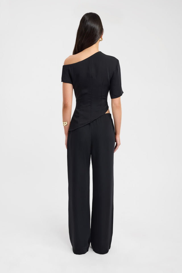 back Maria Asymmetric Top Kookai Fitted Sweetheart Half sleeves Womens-Blouse 