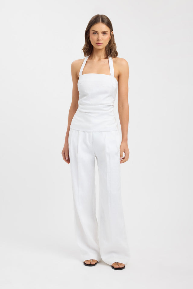 side Palm Halter Top Kookai Fitted Squareneck Sleeveless Womens-Blouse 