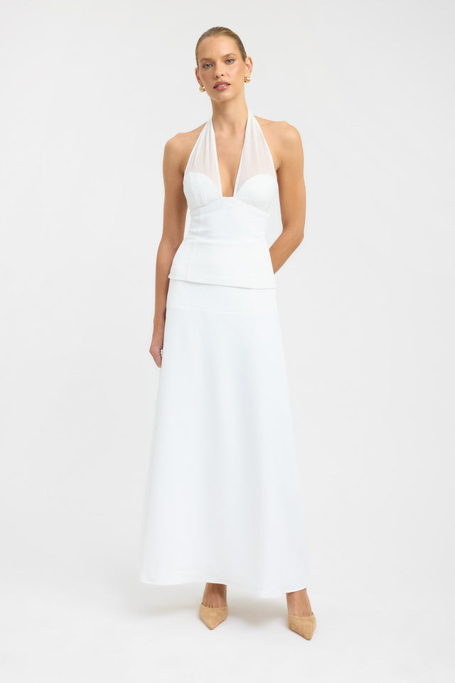 front Oyster Full Maxi Skirt Kookai Straight Maxi womens-skirts 