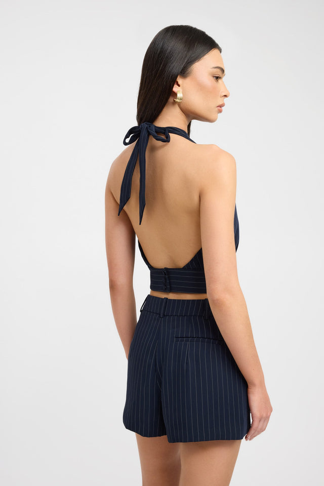 back Oslo Halter Top Kookai Fitted Highneck Sleeveless Womens-Blouse 