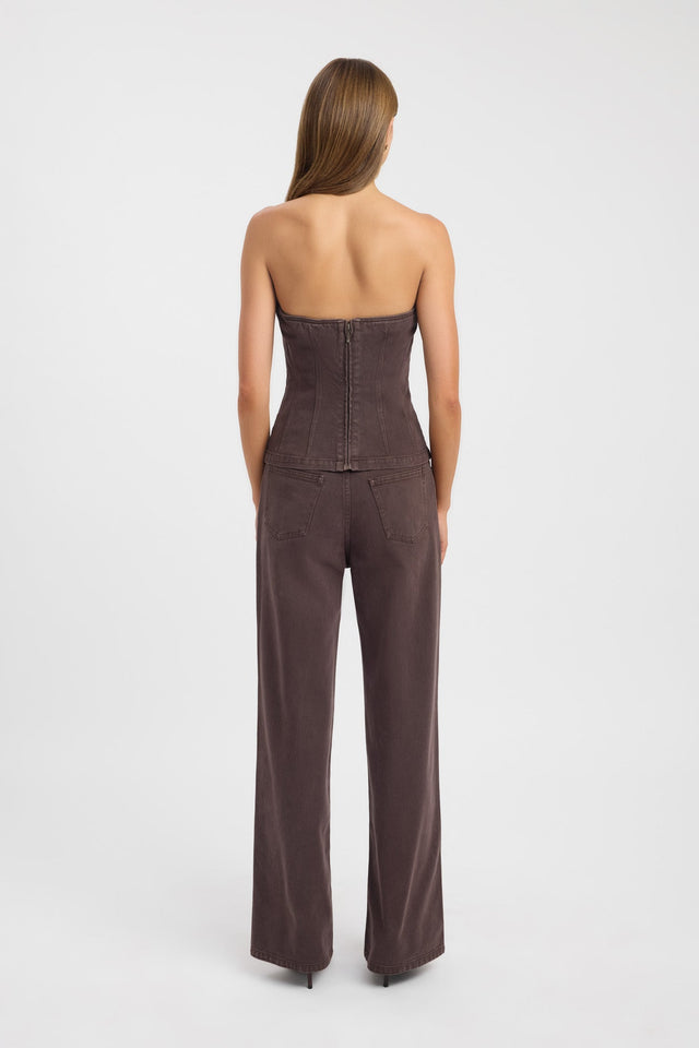 back Piper Corset Kookai Fitted Straight Sleeveless Womens-Blouse 