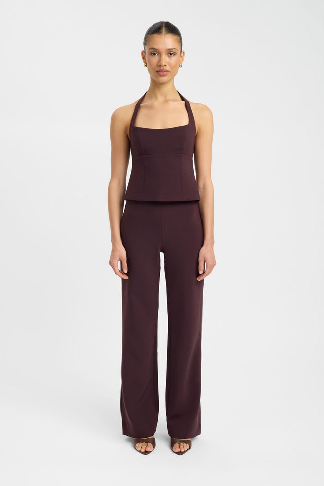 front Alto Halter Top Kookai Fitted Squareneck Sleeveless Womens-Blouse 