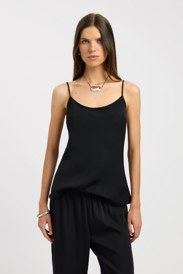 front Maria Long Cami Kookai Fitted Scoopneck Sleeveless Womens-Blouse 