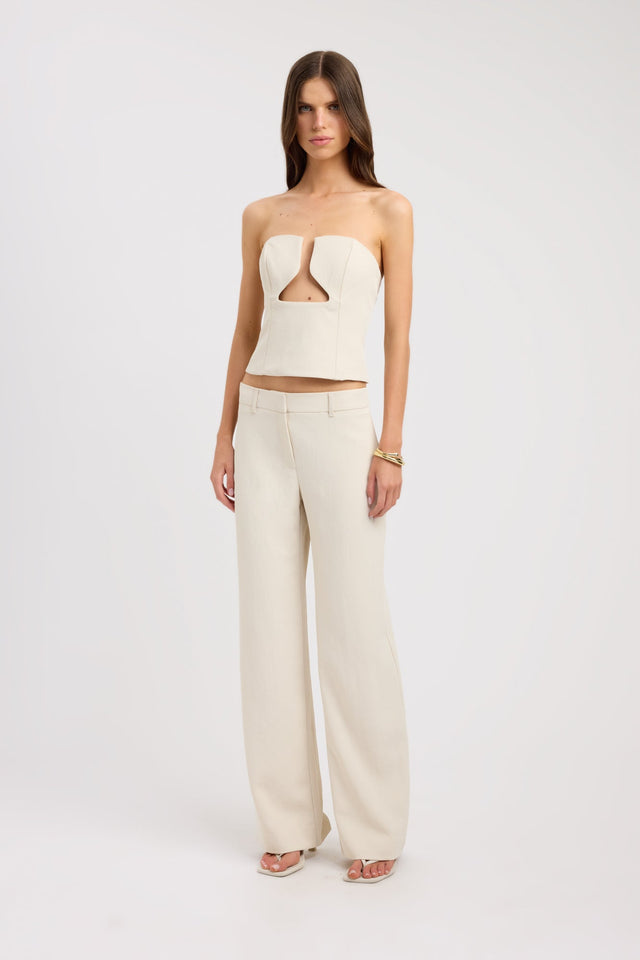 front Ariel Low Cut Top Kookai Relaxed Plungeneck Sleeveless Womens-Blouse 