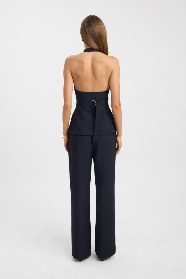 back Ariel Wrap Top Kookai Fitted Plungeneck Sleeveless Womens-Blouse 