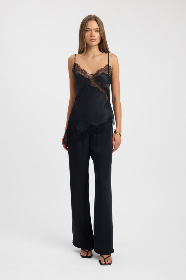 front Palermo Lace Top Kookai Relaxed Sweetheart Sleeveless Womens-Blouse 