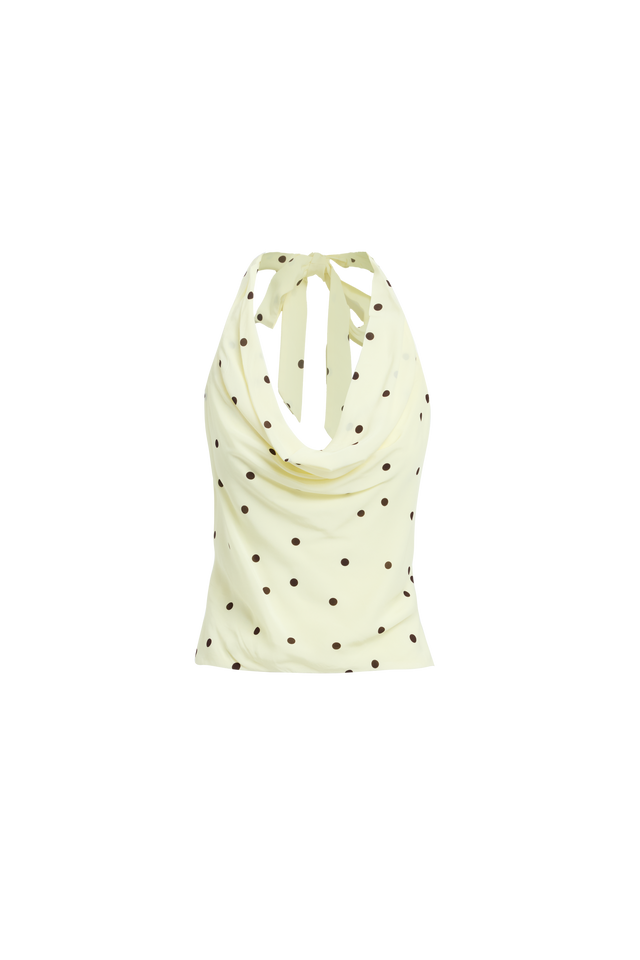 Sofia Cowl Top Kookai Fitted Scoopneck Sleeveless Womens-Blouse 