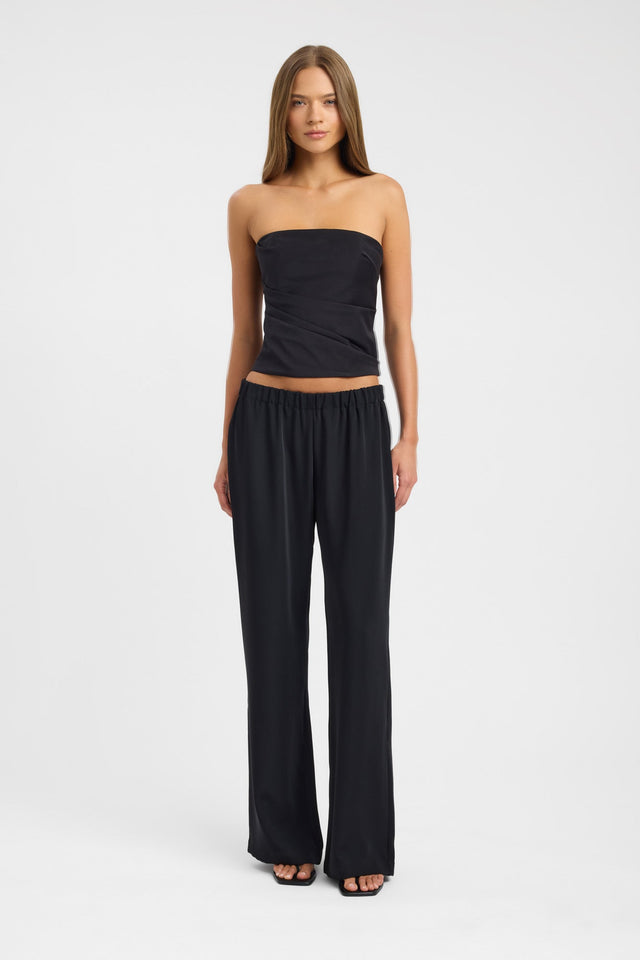 side Solona Gathered Bustier Top Kookai Fitted Straight Sleeveless Womens-Blouse 