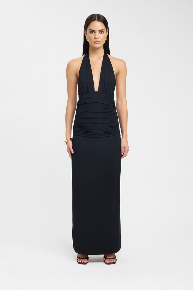 front Leni Maxi Dress Kookai Bodycon Maxi Fitted Plungeneck womens-dresses 