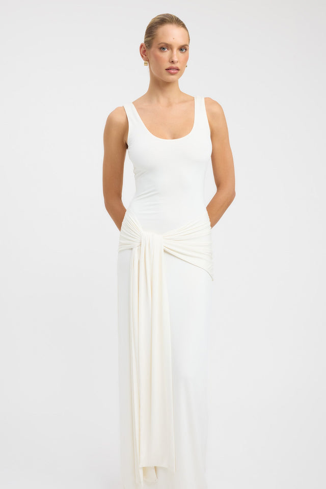 front Shara Maxi Dress Kookai Bodycon Maxi Fitted Scoopneck womens-dresses 