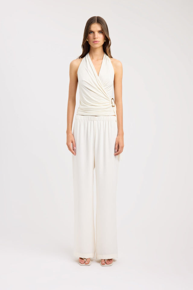 front Aria Top Kookai Straight Midi Fitted Cowlneck womens-dresses 