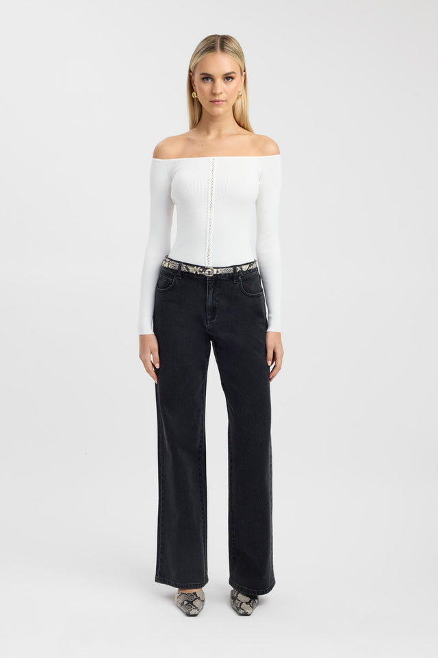 side Lola Lace Up Top Kookai Fitted Straight Long sleeve Womens-Blouse 