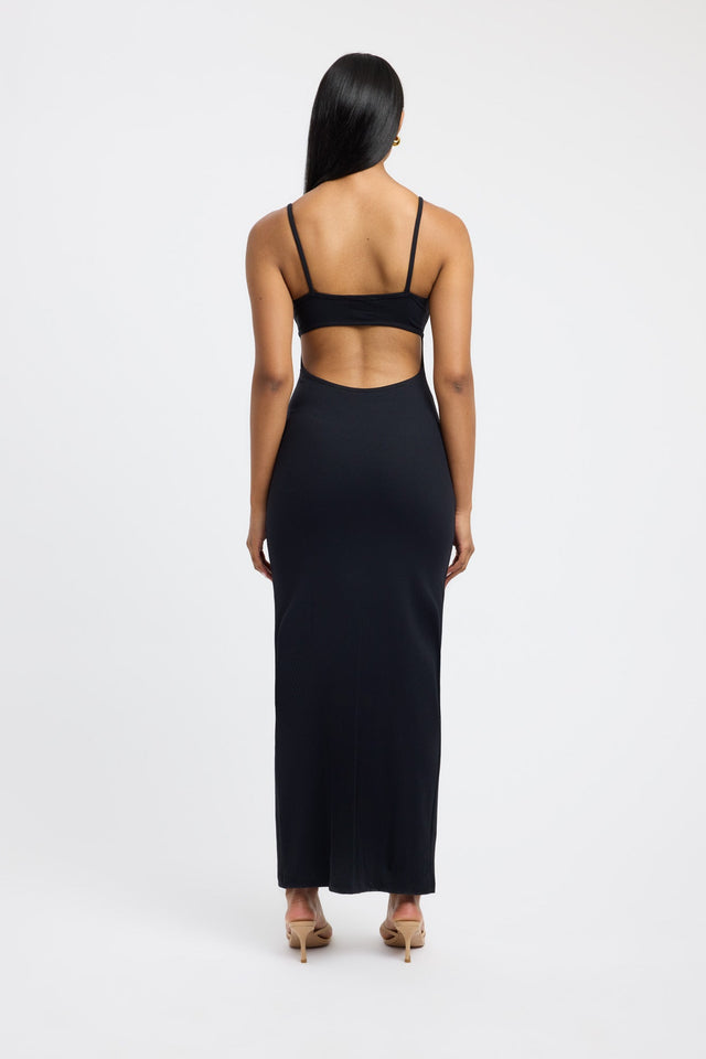 front Lisa Maxi Dress Kookai Straight Maxi Fitted Squareneck white womens-dresses 