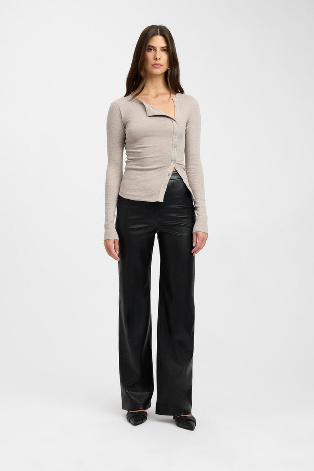 product Bec Button Top Kookai Fitted Asymmetry Long sleeve Womens-Blouse 