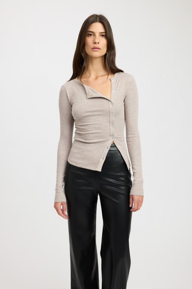 product Bec Button Top Kookai Fitted Asymmetry Long sleeve Womens-Blouse 
