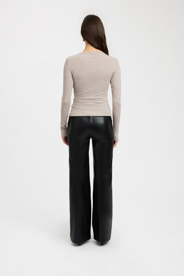 front Bec Button Top Kookai Fitted Asymmetry Long sleeve Womens-Blouse 