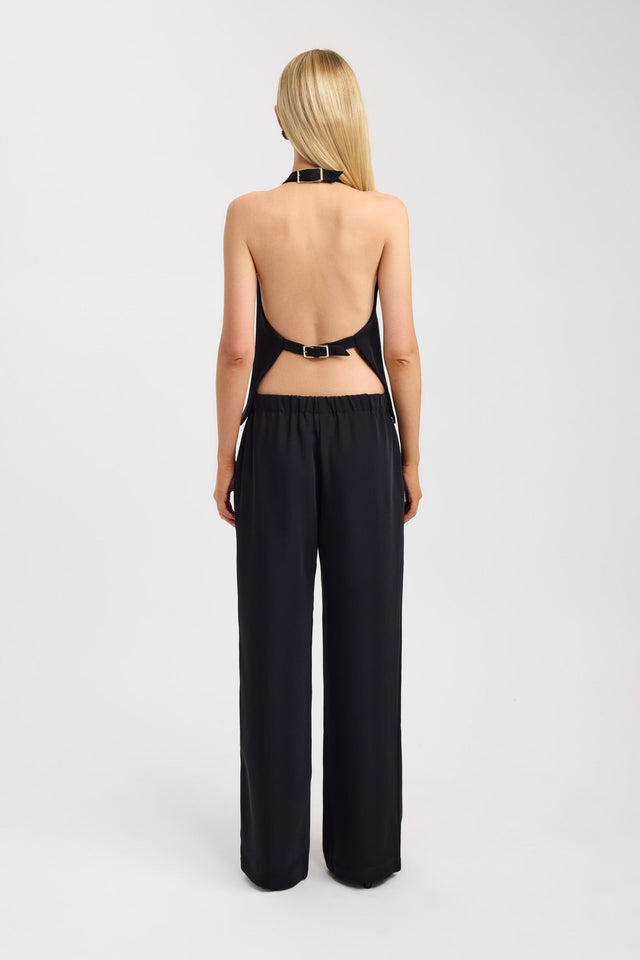 back Maria Buckle Top Kookai Relaxed Highneck Sleeveless Womens-Blouse 