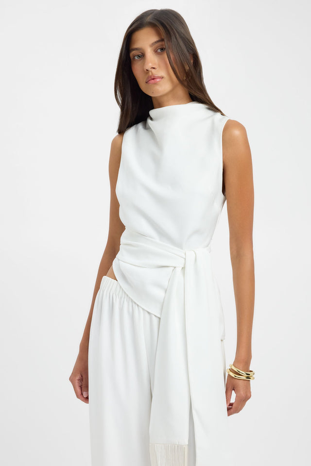 Maria Fringed Sash Top