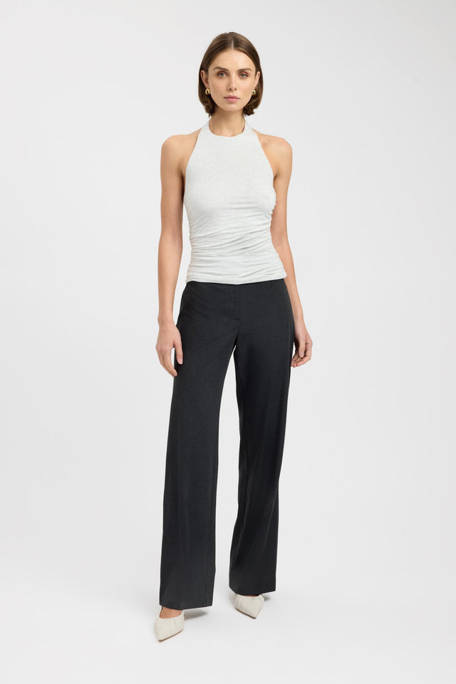 side Violet Top Kookai Fitted Roundneck Sleeveless Womens-Blouse 