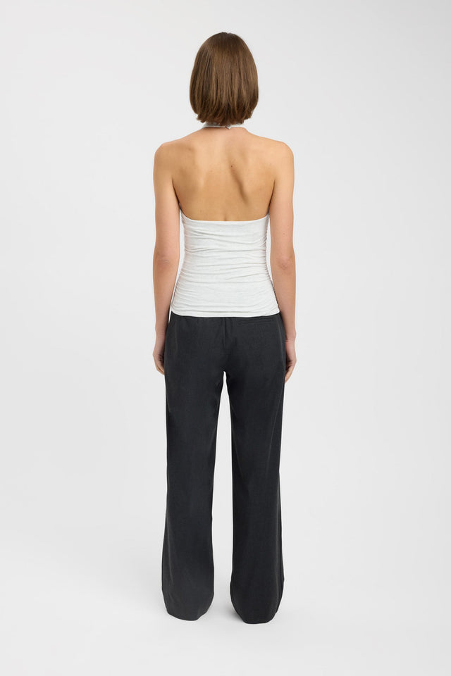 back Violet Top Kookai Fitted Roundneck Sleeveless Womens-Blouse 