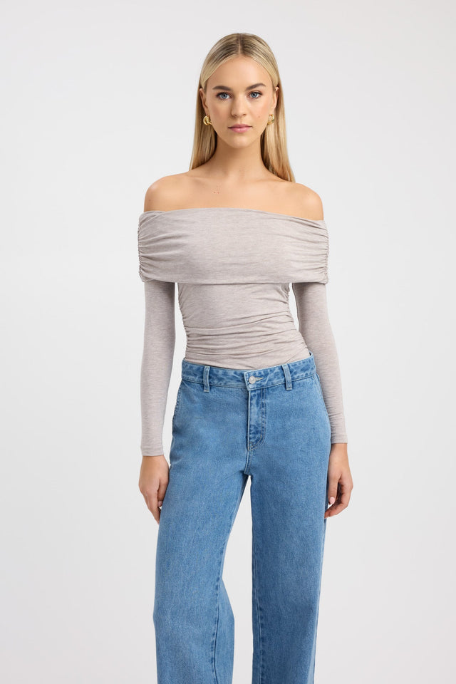 front Sienna Top Kookai Fitted Straight Long sleeve Womens-Blouse 