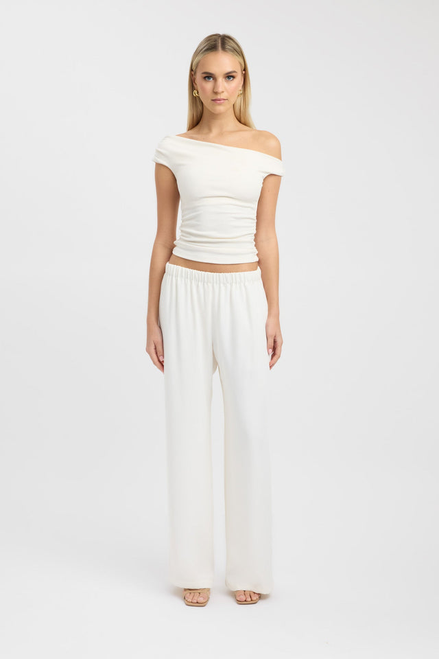 front Sloane Top Kookai Fitted Asymmetry Short sleeves Womens-Blouse 