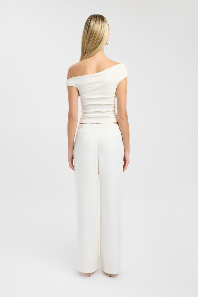 back Sloane Top Kookai Fitted Asymmetry Short sleeves Womens-Blouse 