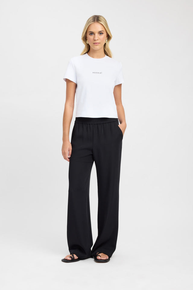 side Katalyst Crop Tee Kookai Crew neck Relaxed womens-tees 