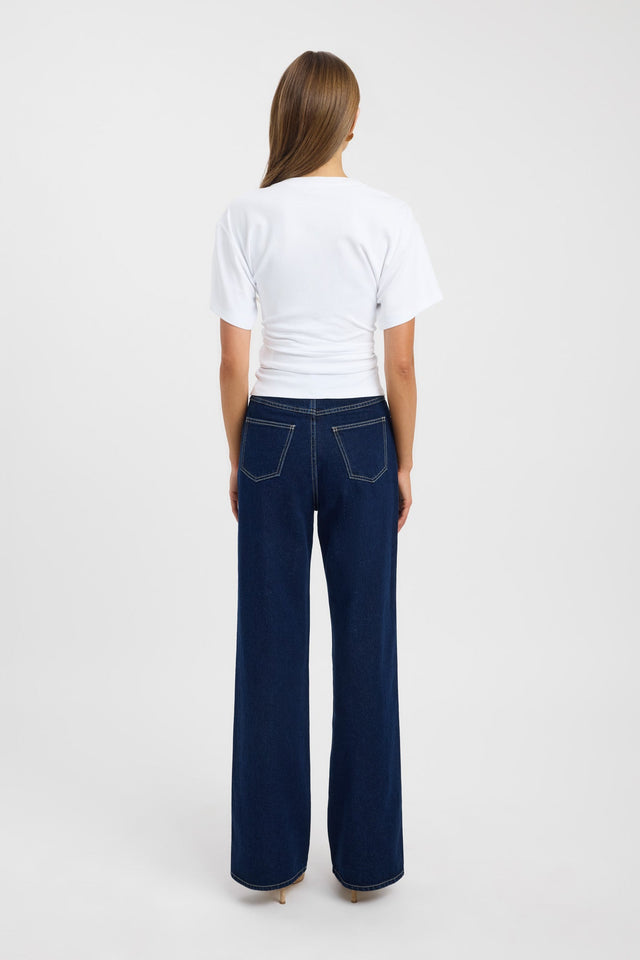 back Nova Vee Neck Tee Kookai Fitted V-neck Short sleeves Womens-Blouse 