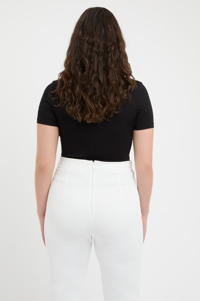 back Cruiser Crew Tee Kookai Crew neck Fitted black womens-tees 