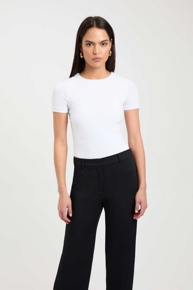 front Cruiser Crew Tee Kookai Crew neck Fitted black womens-tees 