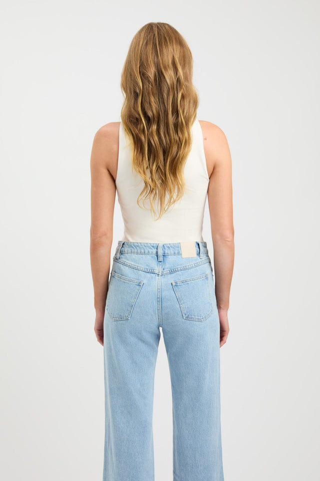 back Alpha Tank Kookai Fitted Round black womens-singlets 