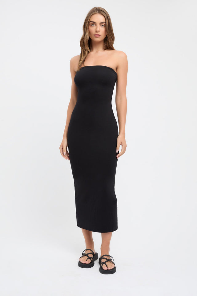 product Matilda Maxi Dress Kookai Straight Midi Fitted Straight black womens-dresses 