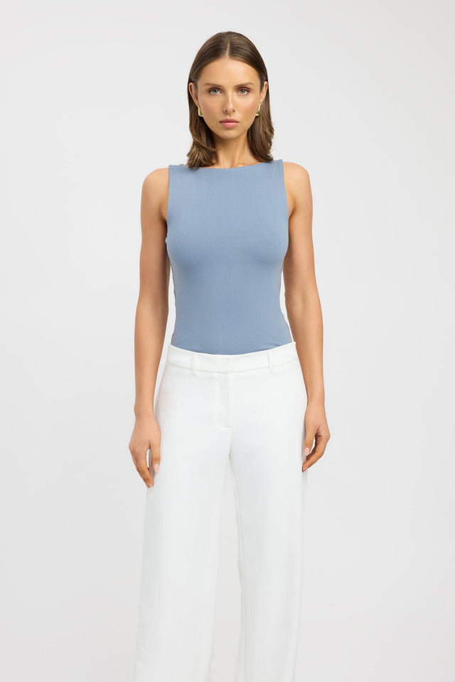 front Jordie Boat Tank Kookai Fitted Boatneck Sleeveless Womens-Blouse 