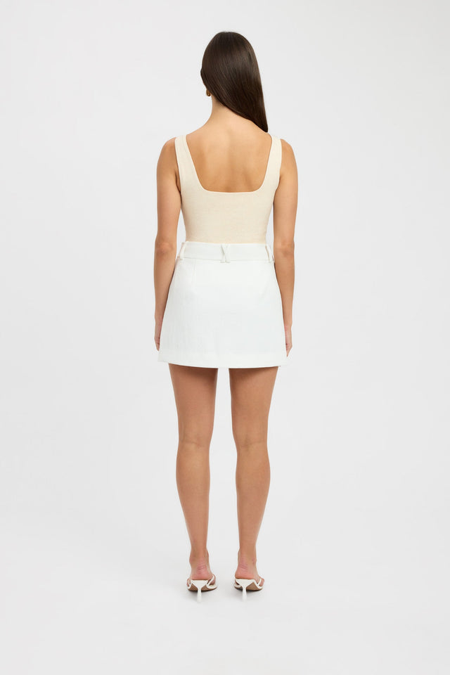 front Jordie Boat Tank Kookai Relaxed Thick strap white womens-singlets 