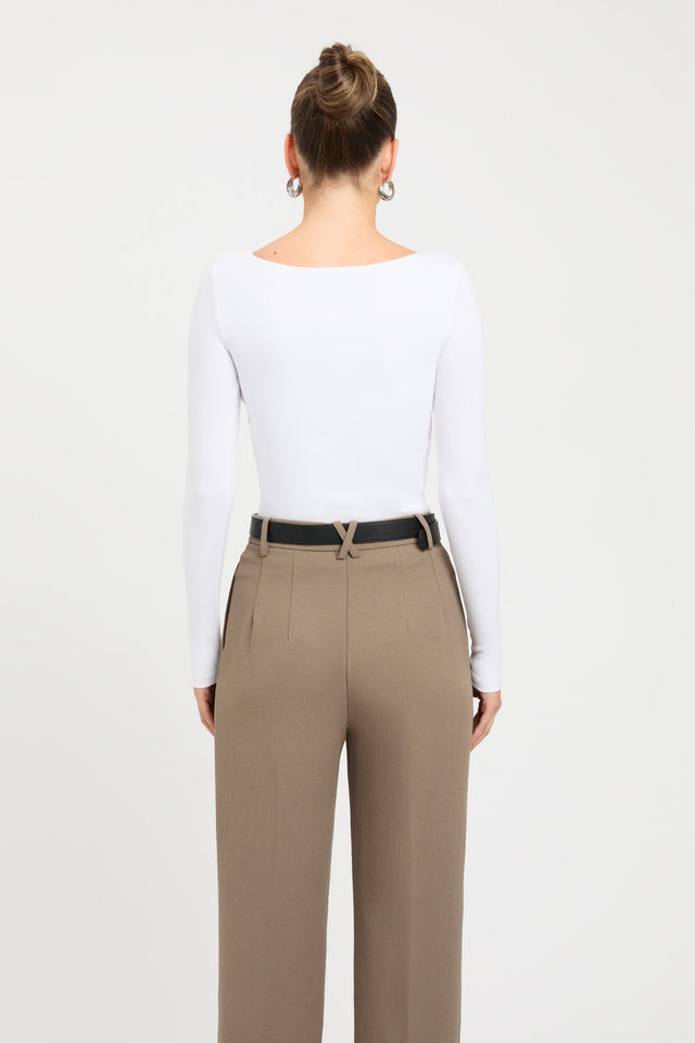 back Jordie Boat Long Sleeve Top Kookai Fitted Boatneck Long sleeve Womens-Blouse 