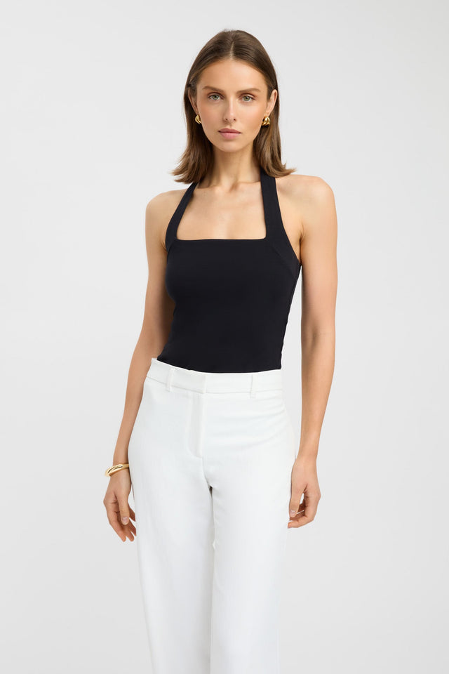 front Nolan Top Kookai Fitted Thick strap Square womens-singlets 
