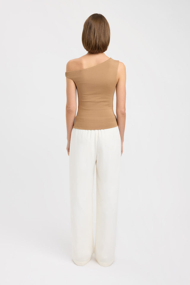 back Greta Top Kookai Fitted Asymmetry Sleeveless Womens-Blouse 