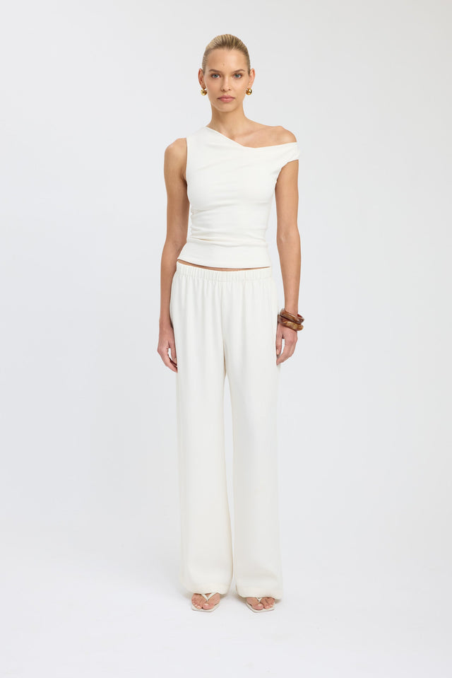 side Greta Top Kookai Fitted Asymmetry Short sleeves Womens-Blouse 