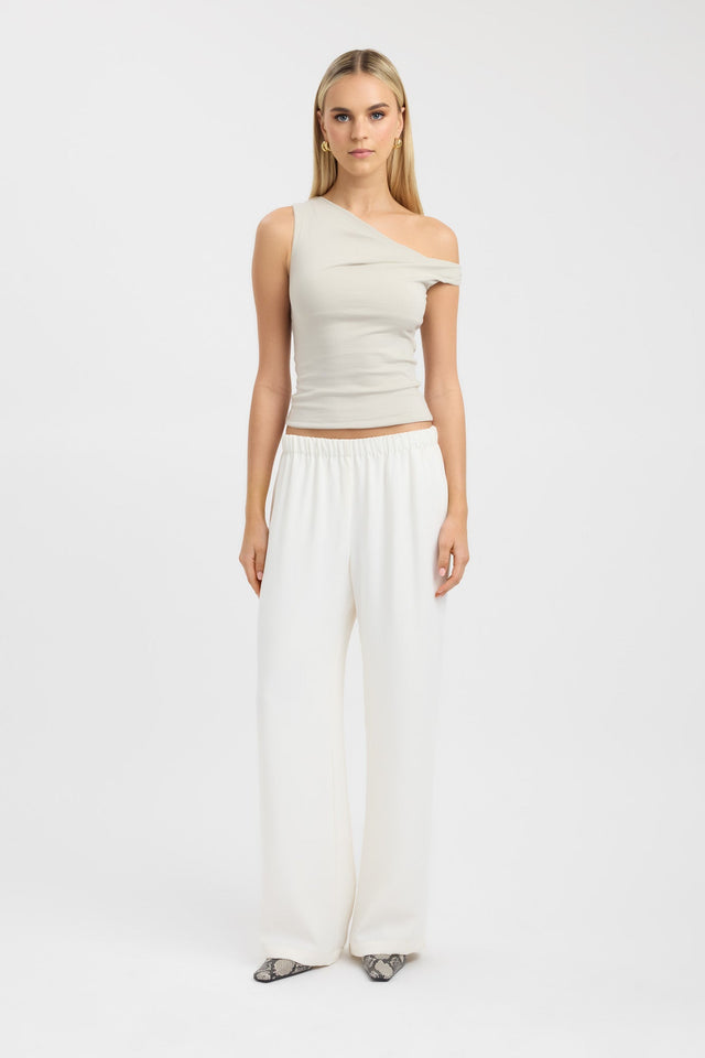 front Greta Top Kookai Fitted Asymmetry Short sleeves Womens-Blouse 